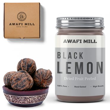 Awafi Mill Peeled Dried Black Lemon Whole Lemon 100gm
